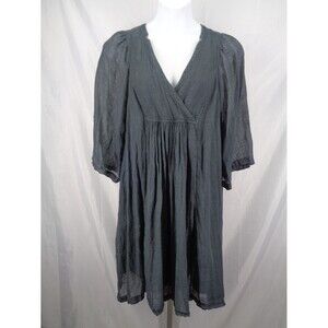 Sundance Gray Linen Dress Size XL Lagenlook Boho Minimalist